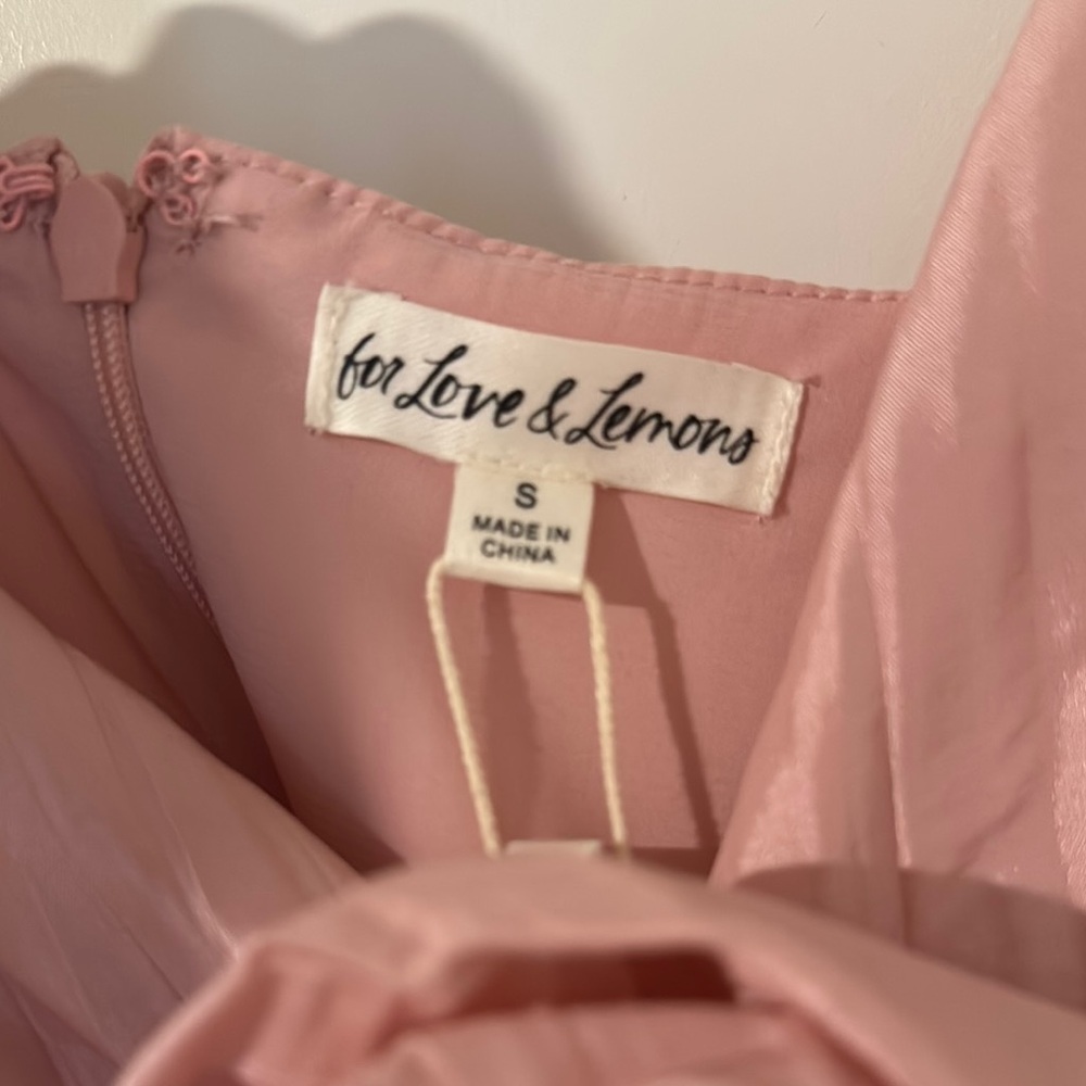 For Love And Lemons Pink Pleated Spaghetti Strap Gown - Picture 7 of 7